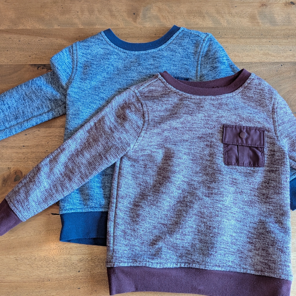 Old Navy Toddler Boys Sweaters Bundle, Blue And Maroon, Size 4T
